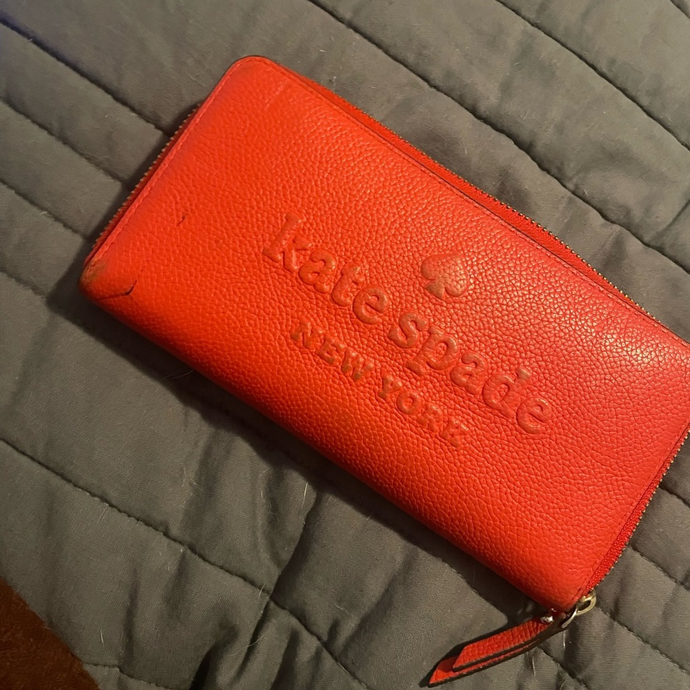 Kate Spade Vibrant Red Zip Wallet